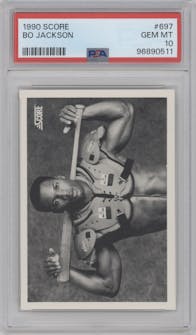 Bo Jackson  from the 1990 Score set graded by PSA and given an overall grade of 10.