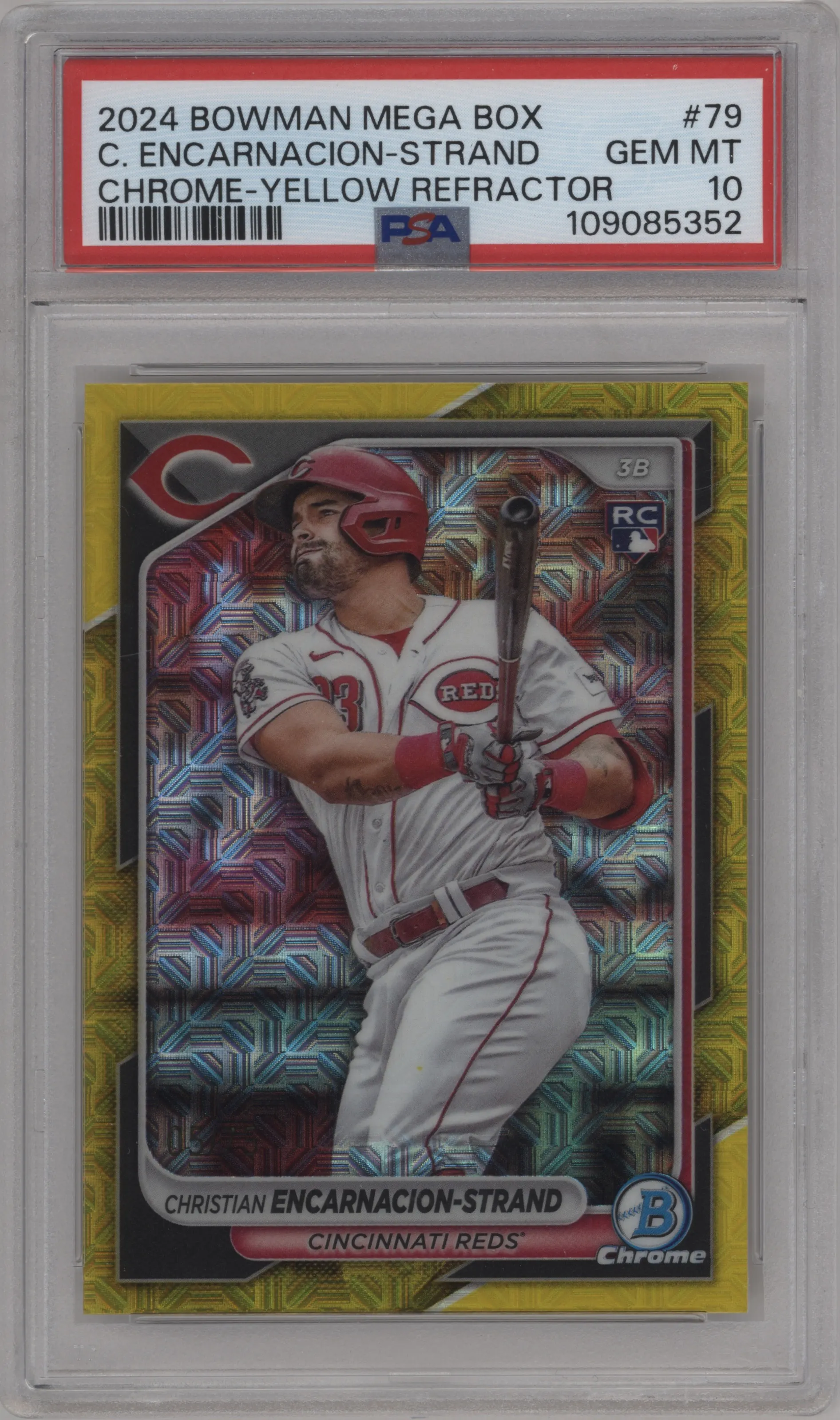 2024 Bowman Mega Box Christian Encarnacion-Strand Yellow Refractor PSA 10