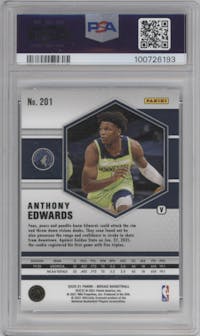 Anthony Edwards from the 2020-21 Panini Mosaic set graded by PSA and given an overall grade of 9.