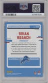 Brian Branch from the 2023 Donruss Optic set featuring a Blue Glitter parallel graded by PSA and given an overall grade of 10.