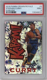 Stephen Curry from the 2018-19 Panini Crown Royale set graded by PSA and given an overall grade of 9.