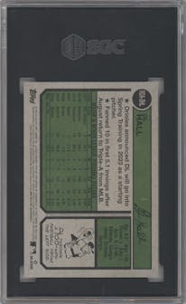 DL Hall from the 2023 Topps Heritage set graded by SGC and given an overall grade of 10.
