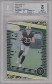 Brock Bowers from the 2024 Panini Absolute set featuring a Green parallel graded by Beckett and given an overall grade of 8.