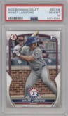 Wyatt Langford from the 2023 Bowman Draft set graded by PSA and given an overall grade of 10.