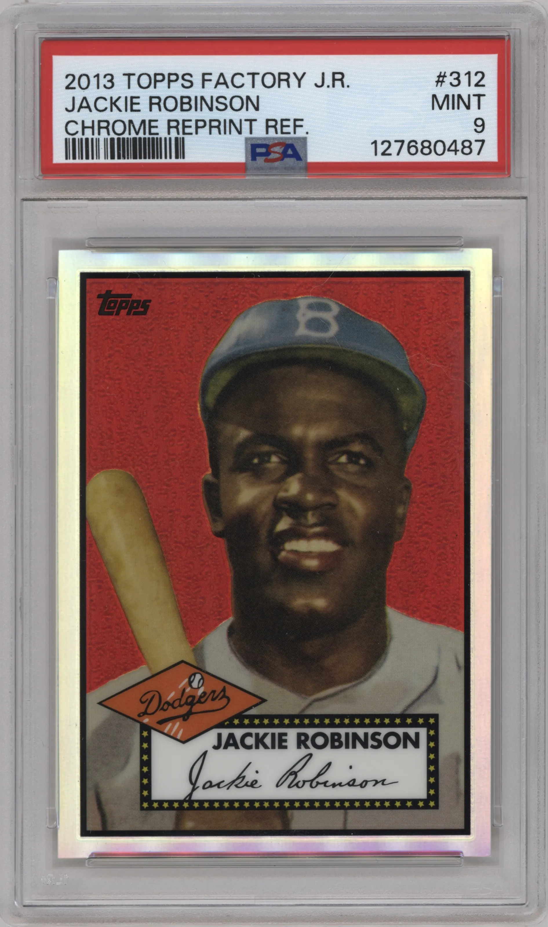 2013 Topps 1952 Reprint Jackie Robinson Refractor PSA 9