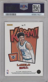 LaMelo Ball from the 2021-22 Crown Royale set graded by PSA and given an overall grade of 10.