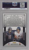 Caleb Williams/Jim McMahon from the 2024 Panini Obsidian set featuring a Orange Mosaic parallel graded by PSA and given an overall grade of 9.