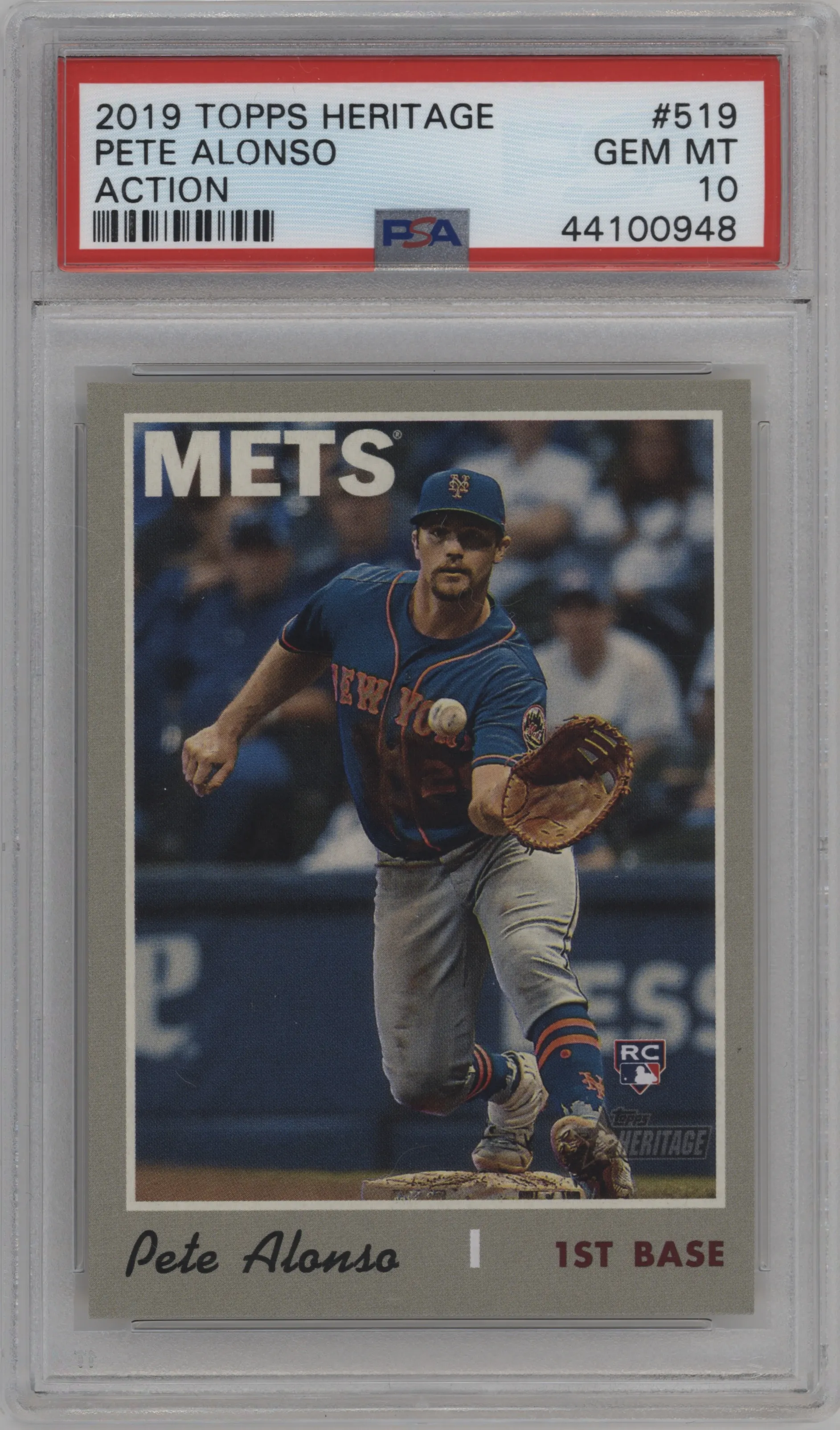 2019 Topps Heritage HN Variation Pete Alonso PSA 10