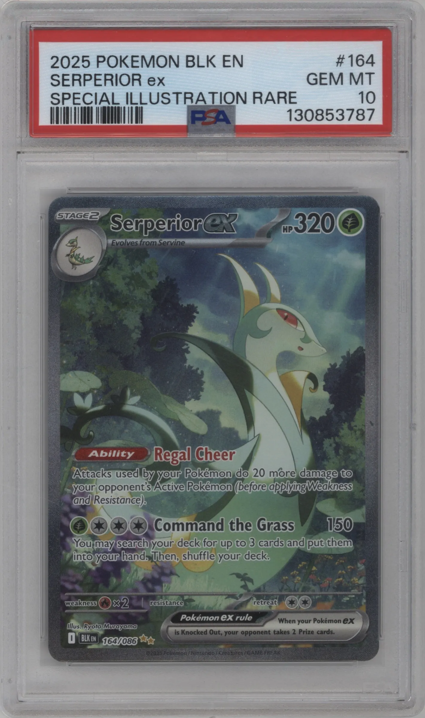 2025 Pokemon SV Black Bolt Serperior ex #164 PSA 10