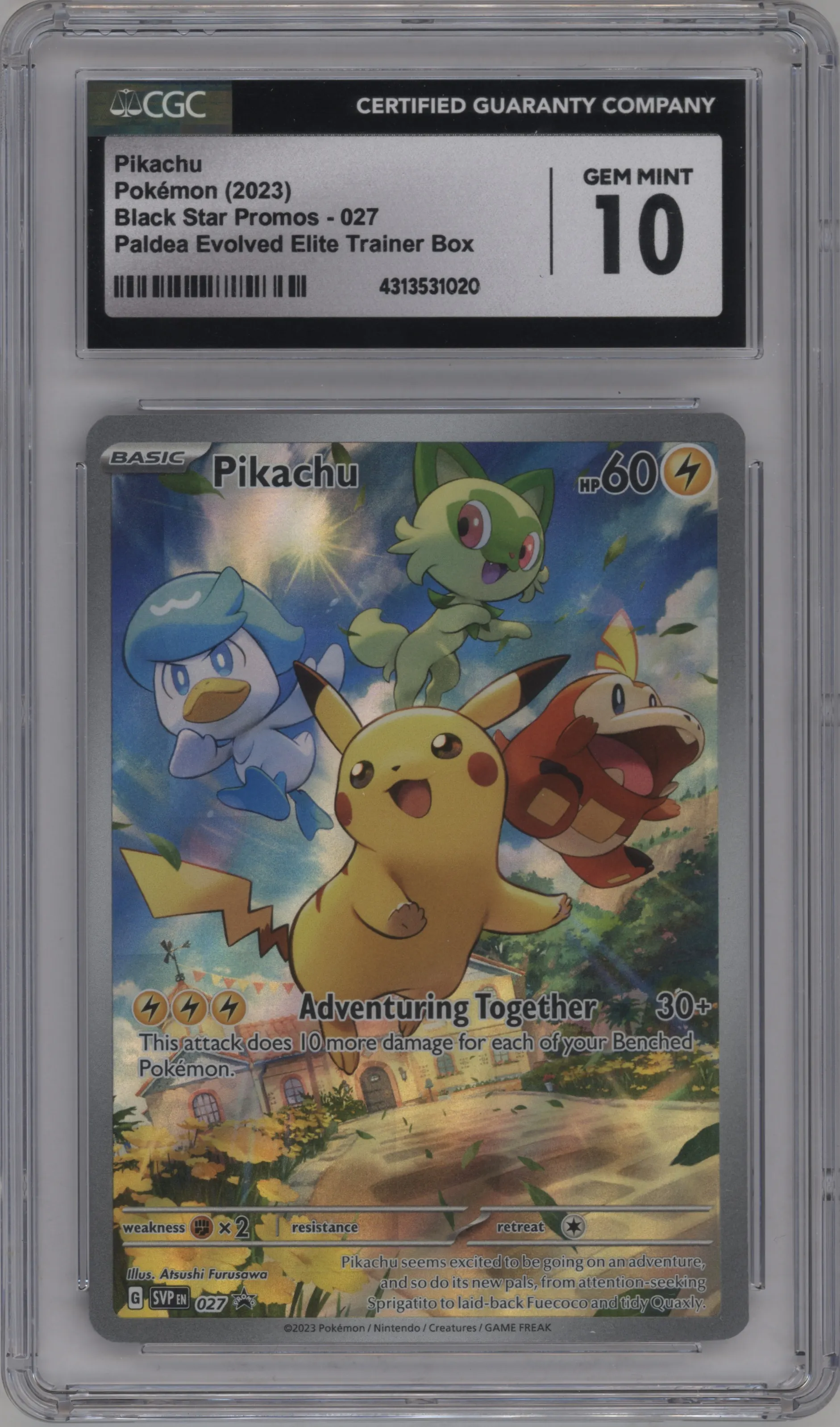 2023 Pokemon SV Pikachu Scarlet & Violet - Paldea Evolved Elite Trainer Box #027 CGC 10
