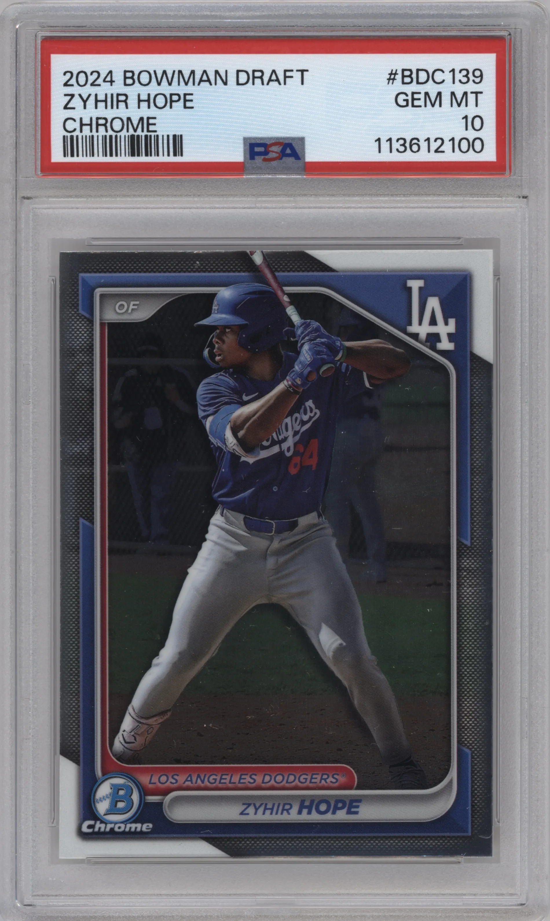 2024 Bowman Draft Chrome Zyhir Hope PSA 10