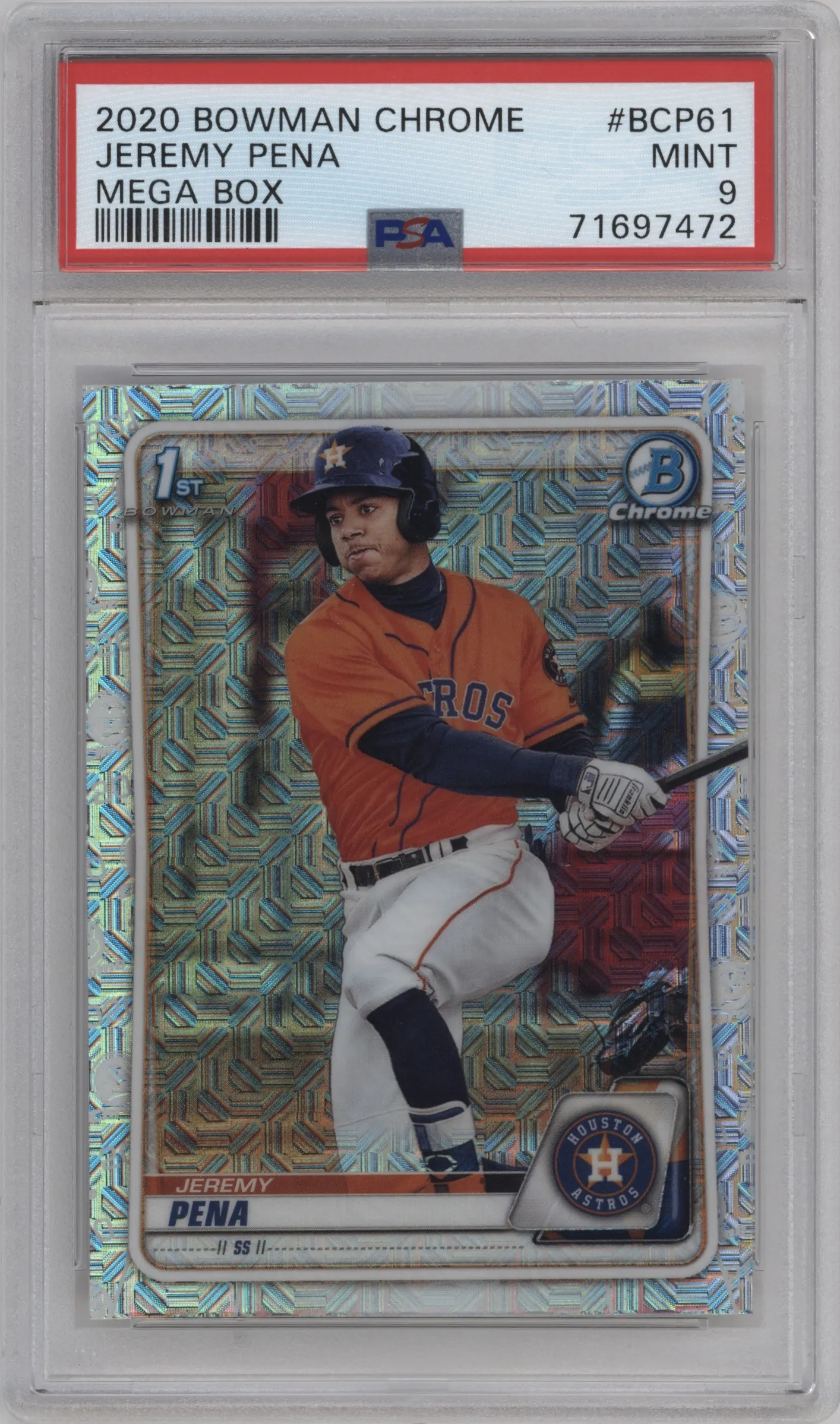 2020 Bowman Mega Box Chrome Chrome Prospect Jeremy Pena PSA 9