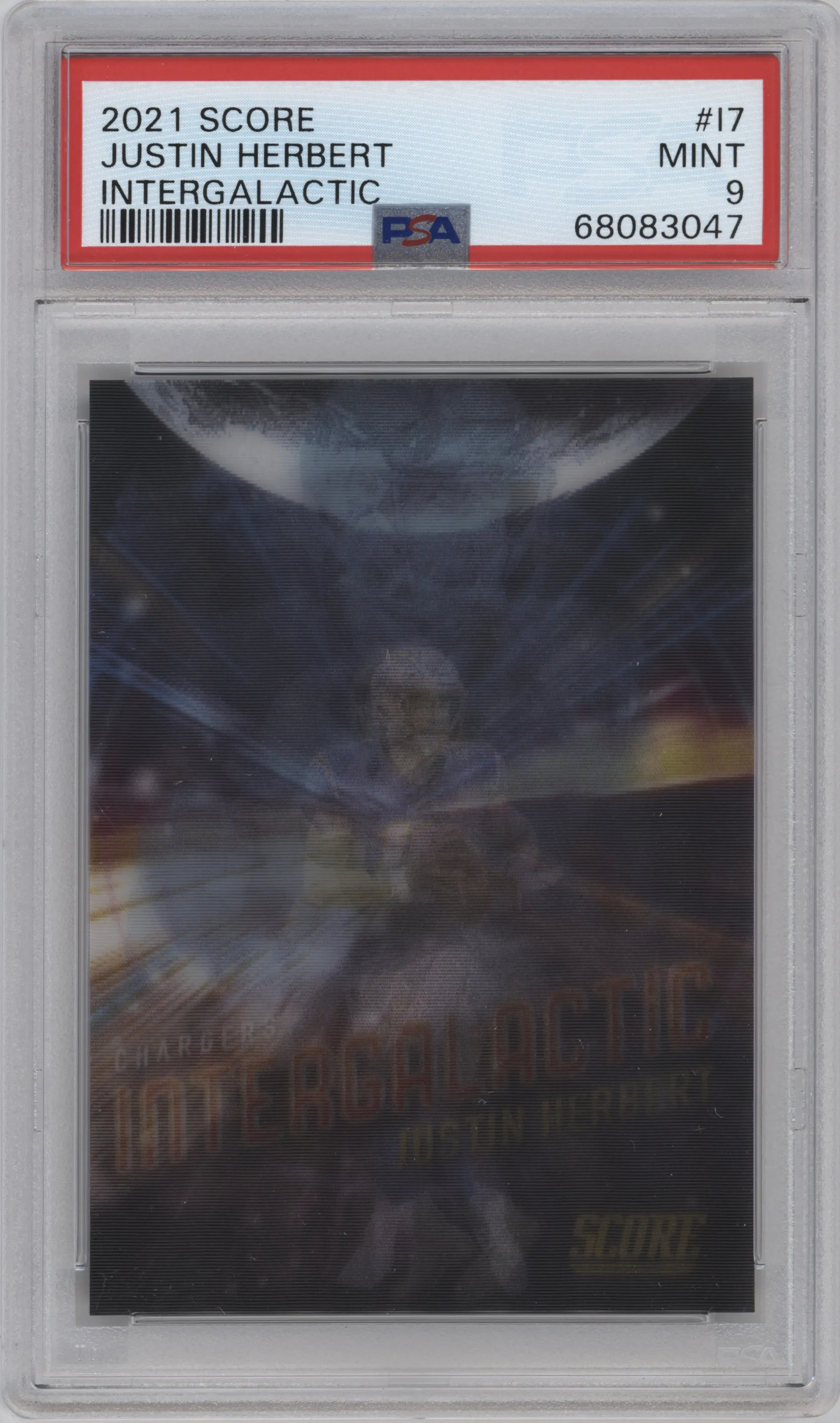2021 Panini Score Intergalactic Justin Herbert PSA 9