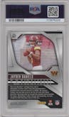 Jayden Daniels from the 2024 Panini Prizm set graded by PSA and given an overall grade of 10.