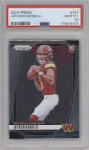 Jayden Daniels from the 2024 Panini Prizm set graded by PSA and given an overall grade of 10.