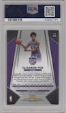 De'Aaron Fox from the 2017-18 Panini Prizm  set graded by PSA and given an overall grade of 10.