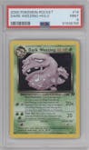 Dark Weezing from the 2000 Pokemon set graded by PSA and given an overall grade of 9.