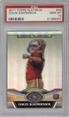 Colin Kaepernick from the 2011 Topps Platinum Football set graded by PSA and given an overall grade of 10.
