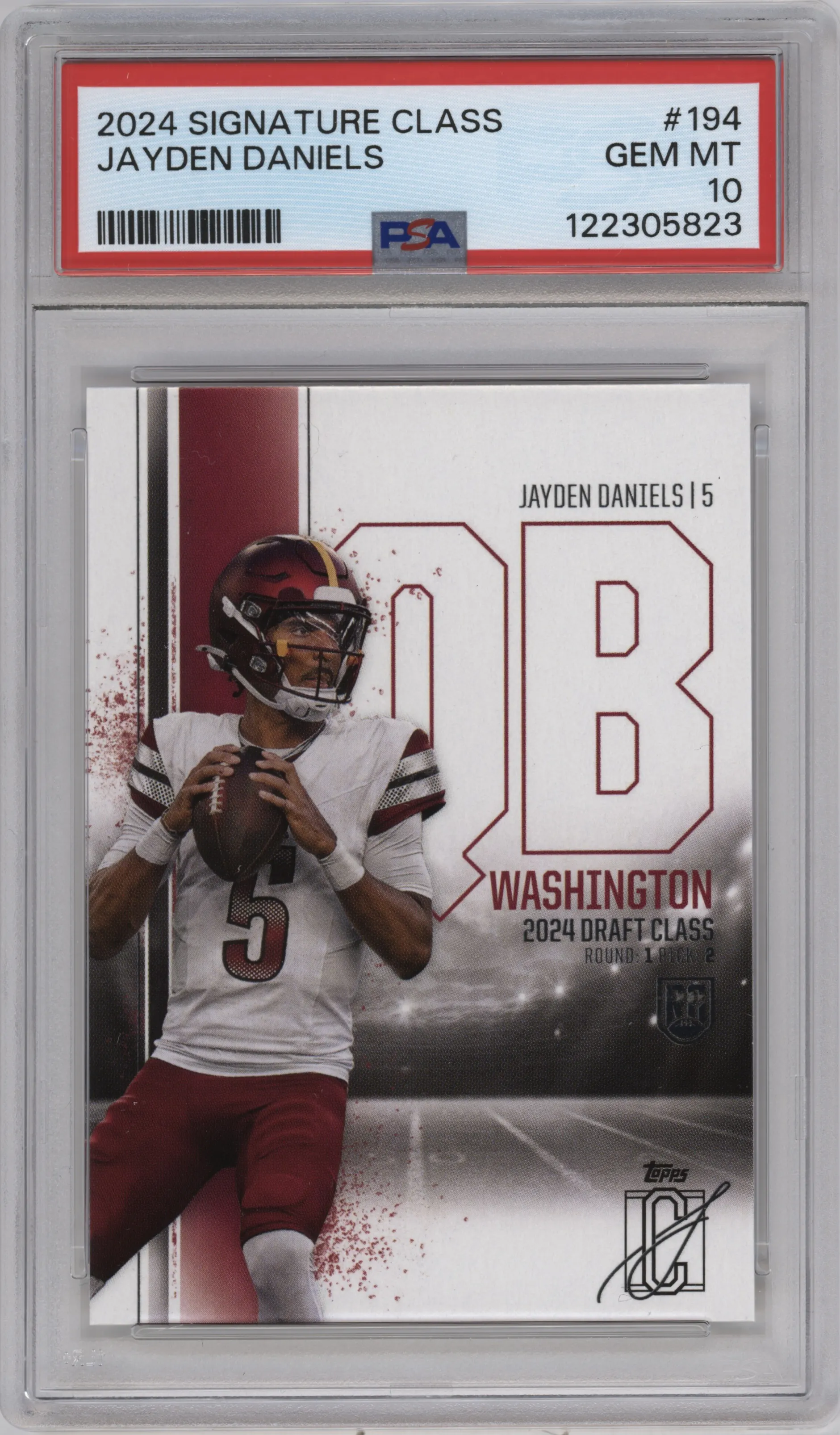 2024 Topps Signature Class Jayden Daniels #194 PSA 10