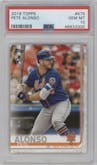 Pete Alonso from the 2019 Topps Series 2 set graded by PSA and given an overall grade of 10.