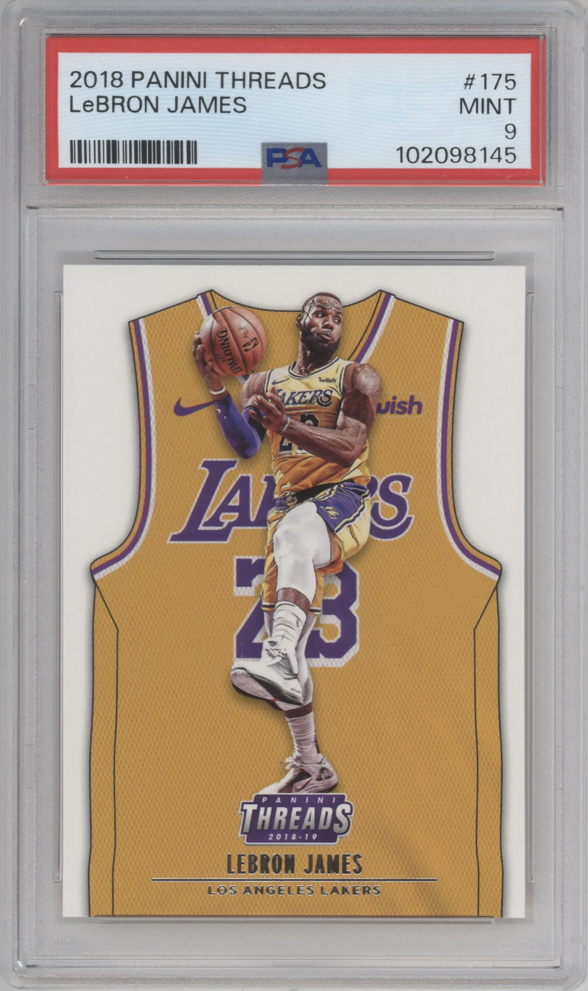 2018 Panini Threads SP Icon Jrsy. LeBron James #175 PSA 9