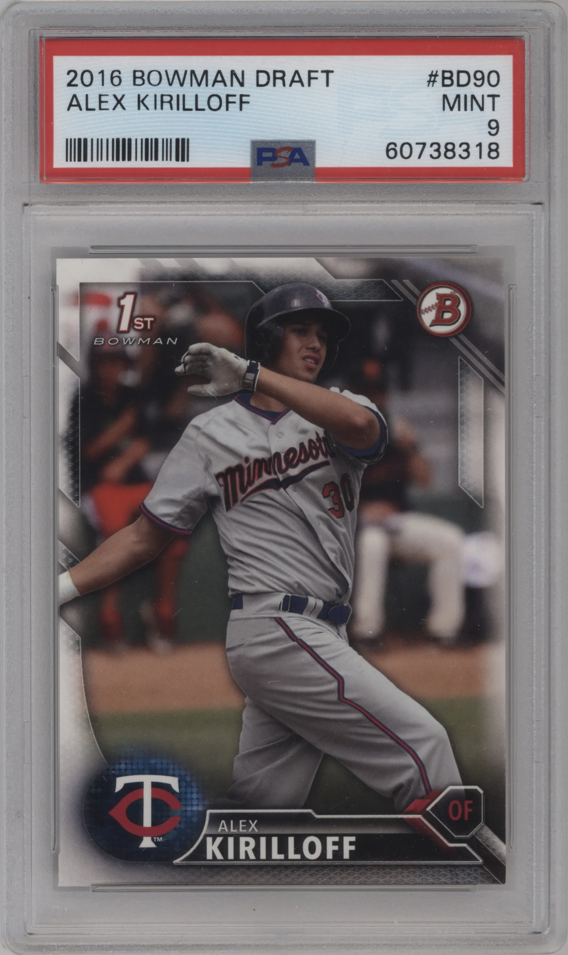 2016 Bowman Draft Alex Kirilloff PSA 9
