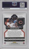 Justin Fields from the 2021 Panini Prizm set graded by PSA and given an overall grade of 9.