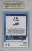 Ray Davis from the 2024 Donruss set featuring a Red Pandora parallel graded by Beckett and given an overall grade of 9.5.