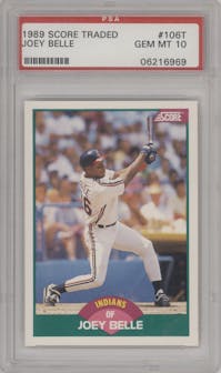  Joey Belle  from the 1989 Score Rookie & Traded set graded by PSA and given an overall grade of 10.