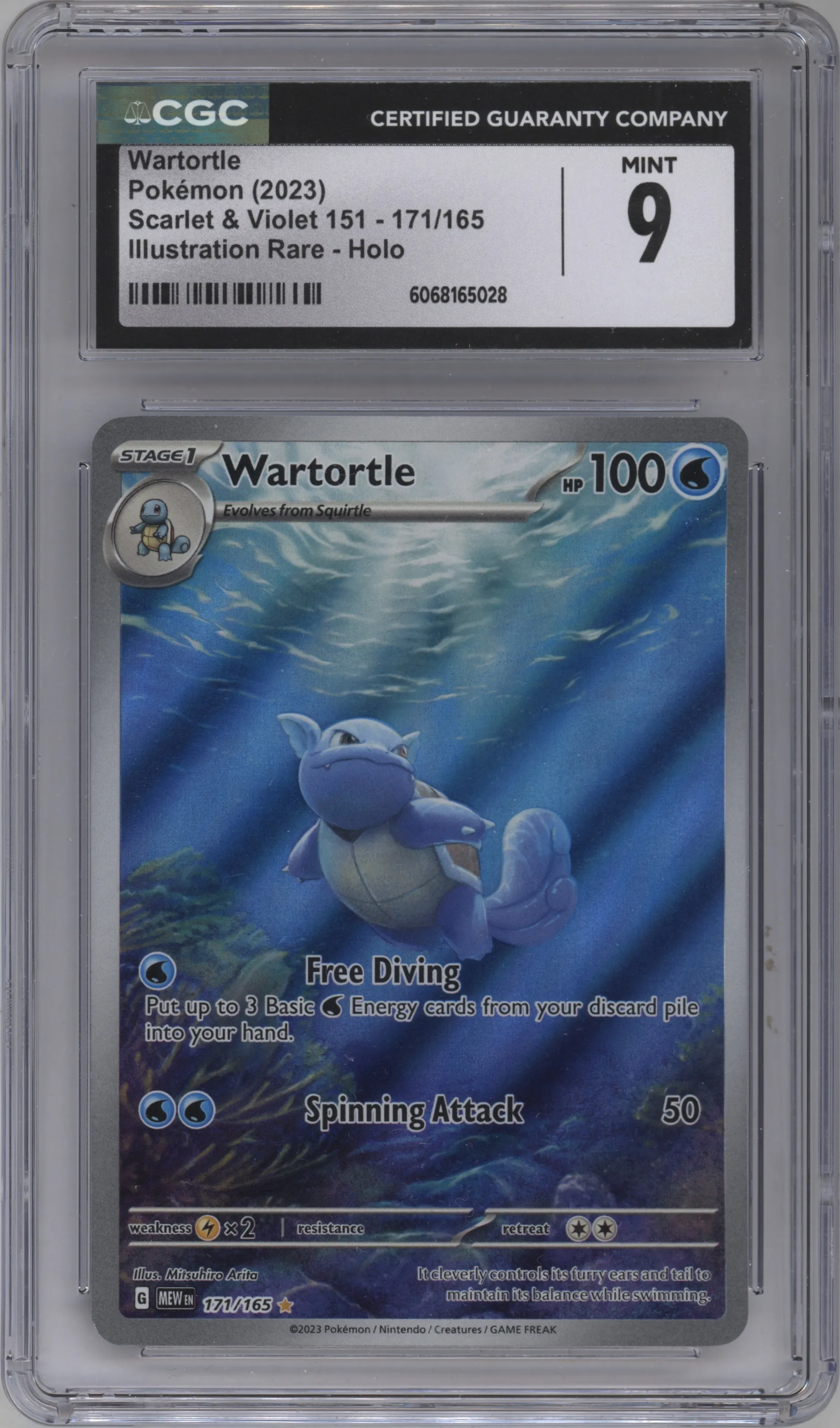 2023 Pokemon SV Wartortle #171 CGC 9