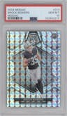 Brock Bowers from the 2024 Panini Mosaic set featuring a Mosaic parallel graded by PSA and given an overall grade of 10.