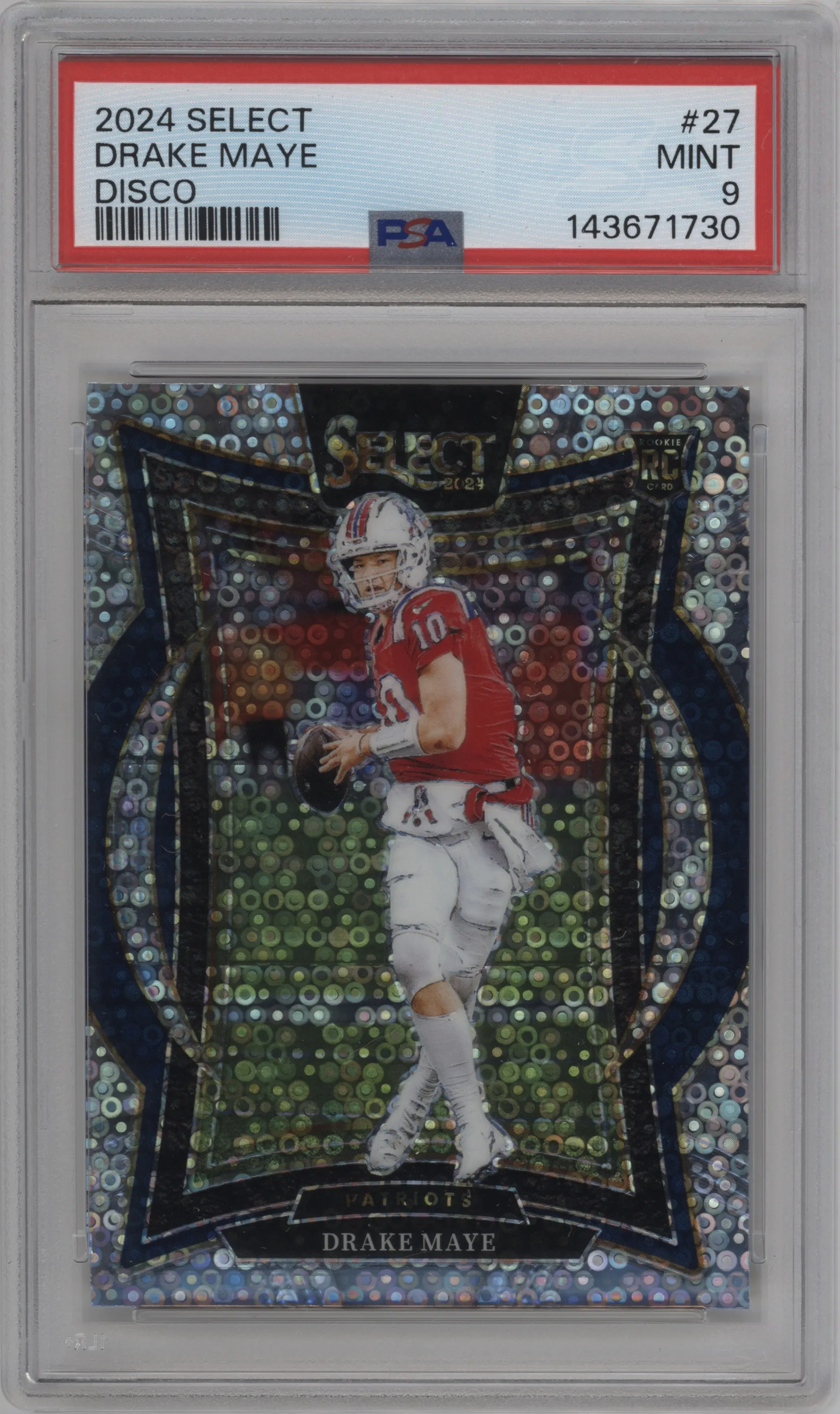 2024 Panini Select Drake Maye Disco PSA 9