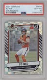 Bo Nix from the 2024 Donruss set graded by PSA and given an overall grade of 10.