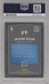 Jayson Tatum from the 2017-18 Panini Donruss Optic set featuring a Red/Yellow  parallel graded by PSA and given an overall grade of 10.