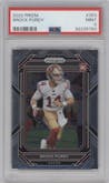 Brock Purdy from the 2022 Panini Prizm set graded by PSA and given an overall grade of 9.