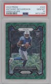 Anthony Richardson from the 2023 Panini Prizm set featuring a  Green Scope parallel graded by PSA and given an overall grade of 10.