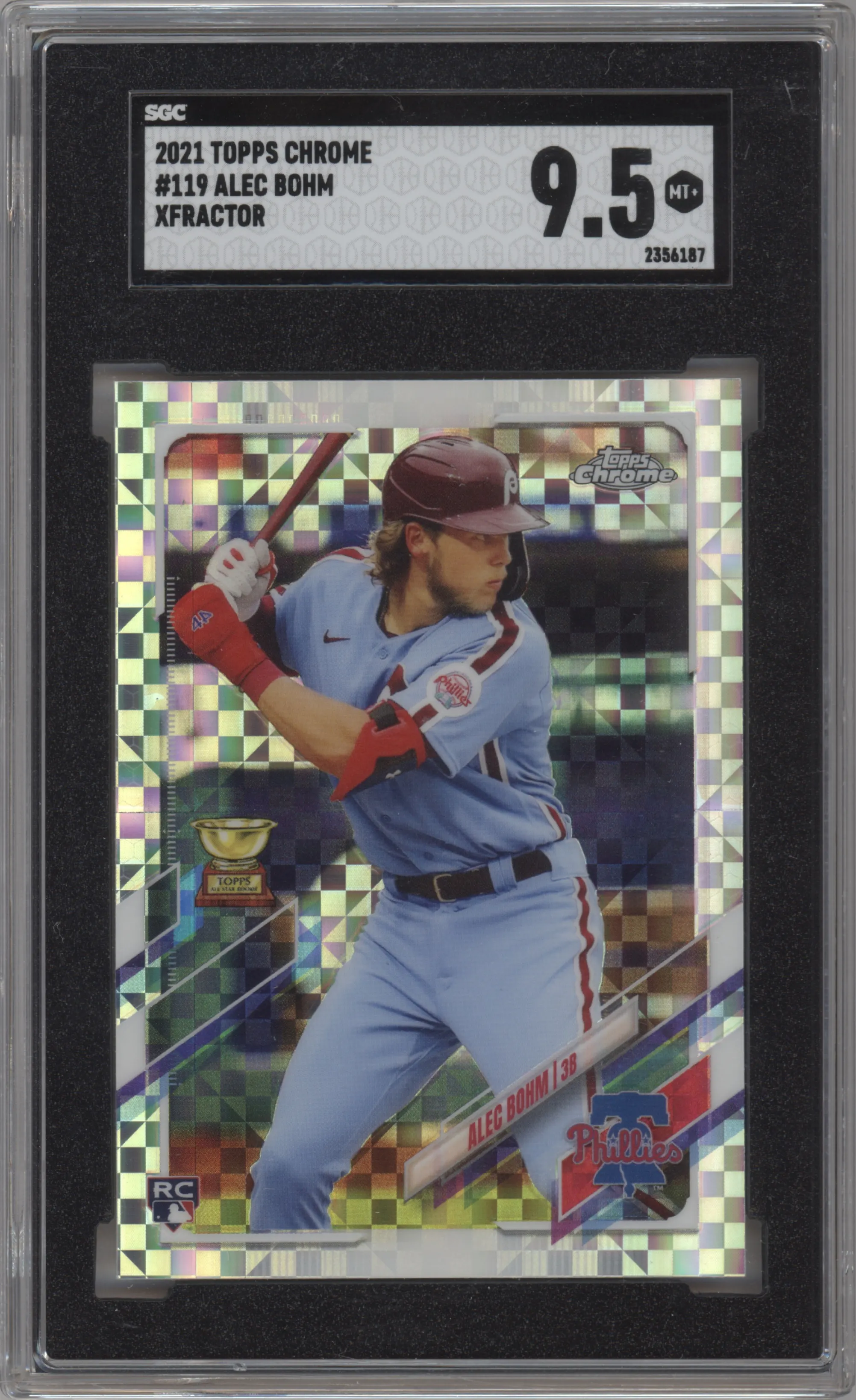 2021 Topps Chrome Alec Bohm X-Fractor SGC 9.5