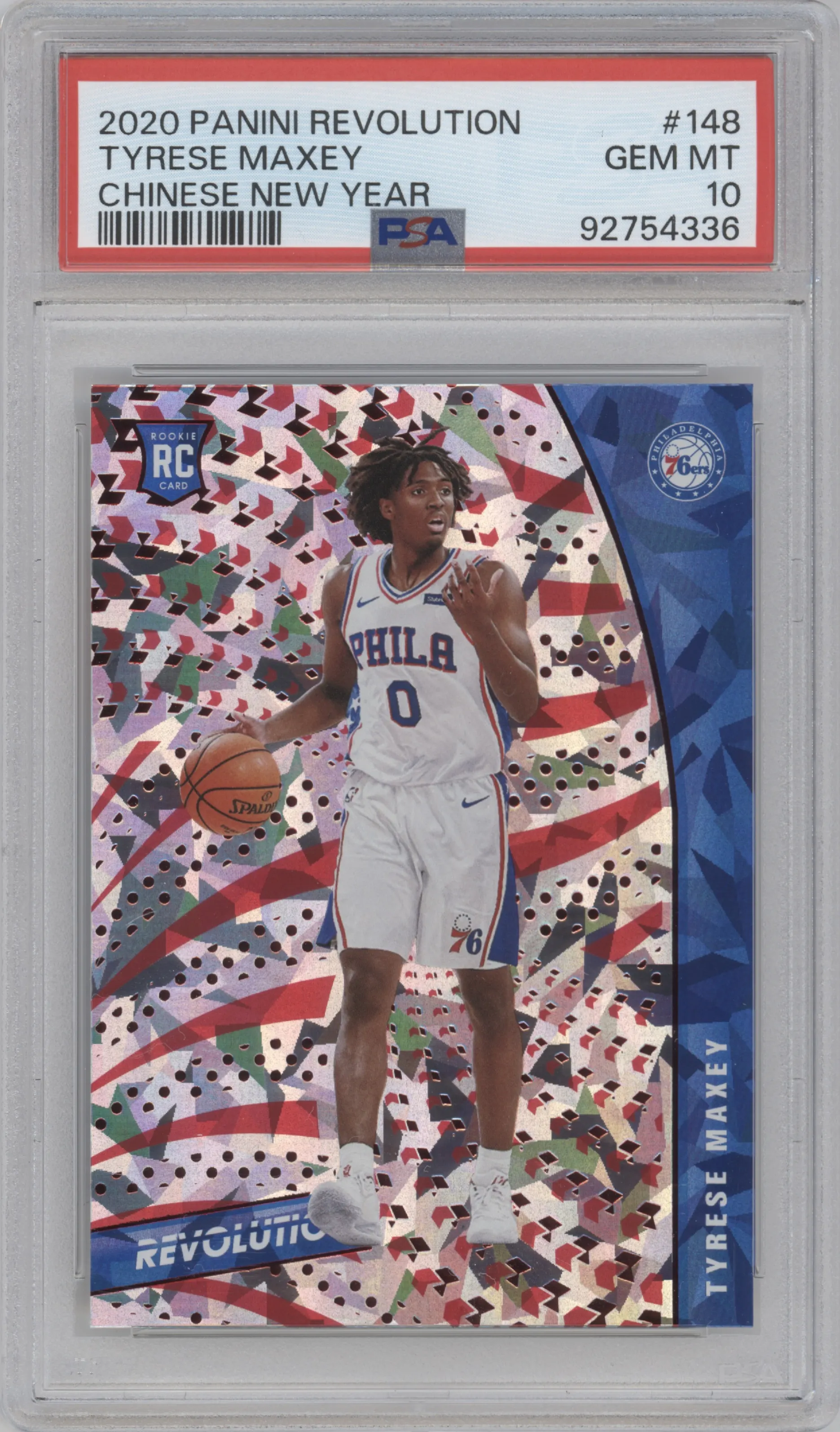2020 Panini Revolution Tyrese Maxey Chinese New Year #148 PSA 10