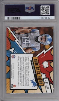 Amon-Ra St. Brown from the 2024 Panini Absolute set graded by PSA and given an overall grade of 10.