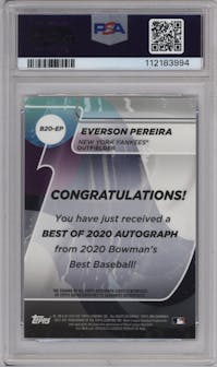 Everson Pereira from the 2020 Bowman’s Best set graded by PSA and given an overall grade of 10.
