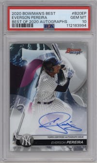 Everson Pereira from the 2020 Bowman’s Best set graded by PSA and given an overall grade of 10.