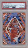 Shai Gilgeous-Alexander from the 2023-24 Panini Phoenix set featuring a Orange Ice parallel graded by PSA and given an overall grade of 10.
