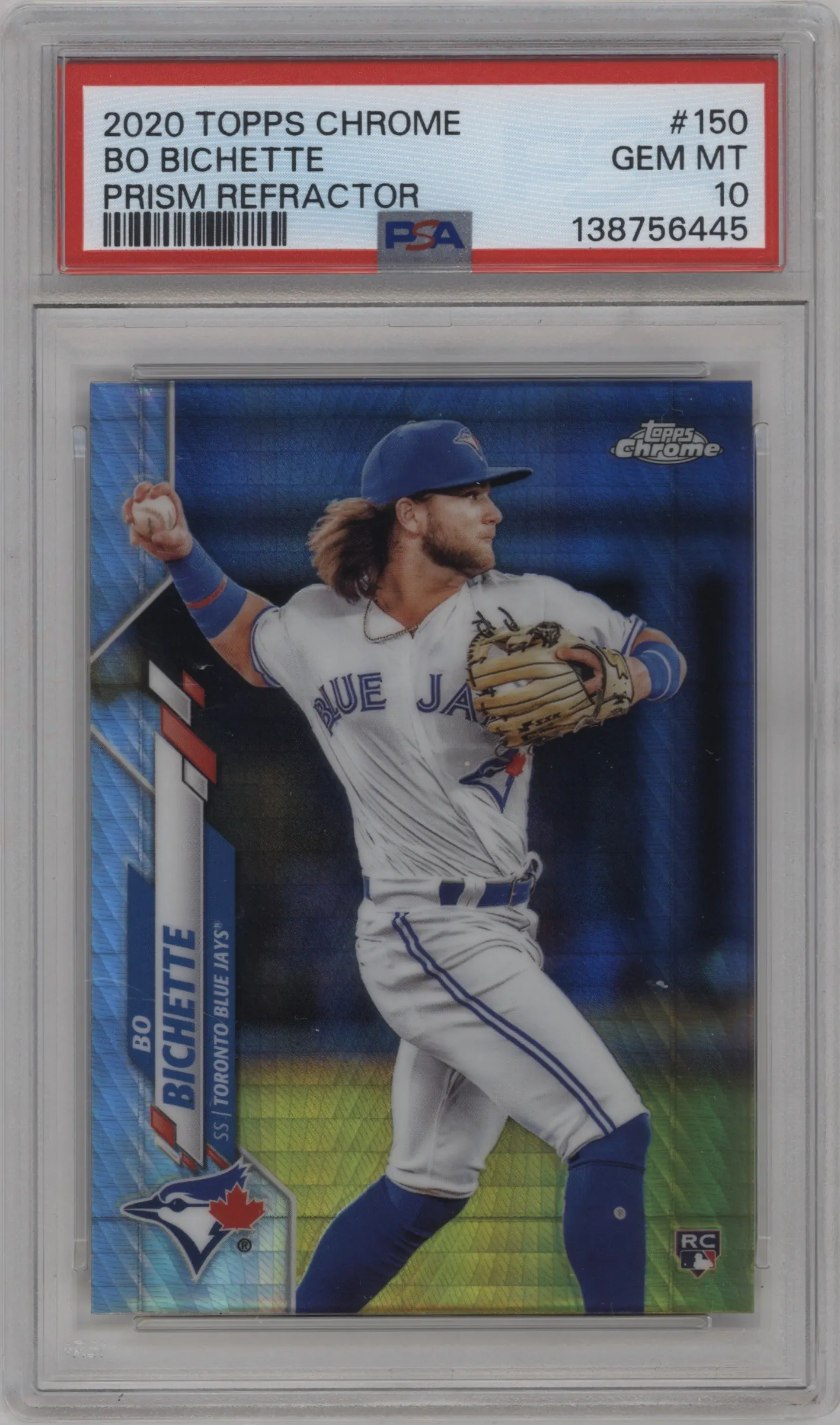 2020 Topps Chrome Bo Bichette Prism Refractor #150 PSA 10