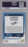 Cooper DeJean from the 2024 Donruss set featuring a Blue Scope parallel graded by PSA and given an overall grade of 10.