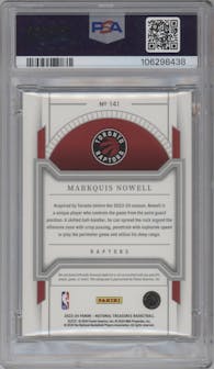 Markquis Nowell from the 2023-24 Panini National Treasures set graded by PSA and given an overall grade of 8.