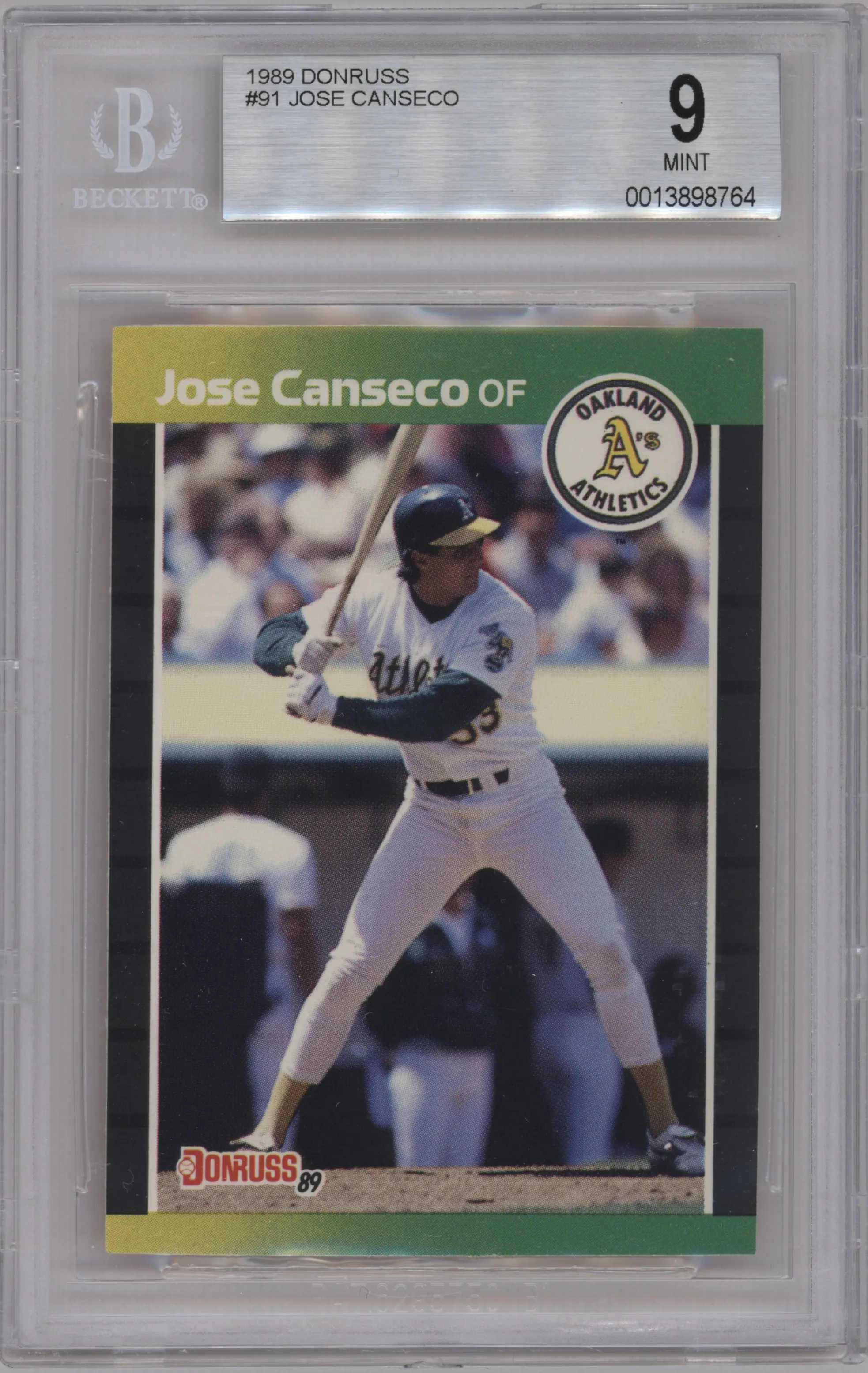 1989 Donruss Jose Canseco BGS 9