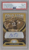 Aaron Rodgers from the 2022 Panini Certified set graded by PSA and given an overall grade of 9.