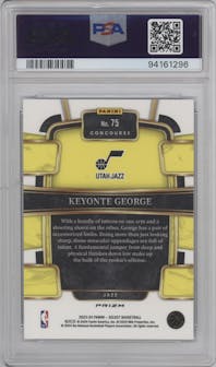 Keyonte George from the 2023-24 Panini Select  set featuring a Blue Prizm parallel graded by PSA and given an overall grade of 10.