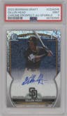 Dillon Head from the 2023 Bowman Draft set featuring a Sparkle Refractor parallel graded by PSA and given an overall grade of 9.