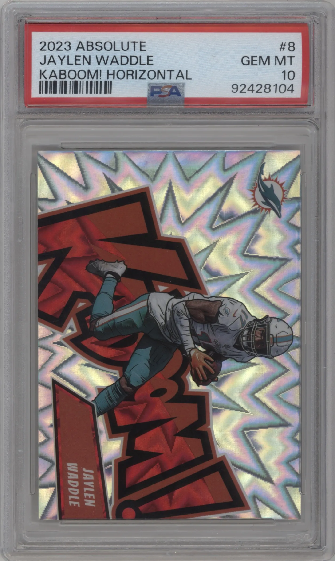 2023 Panini Absolute Kaboom! Horizontal Jaylen Waddle #8 PSA 10